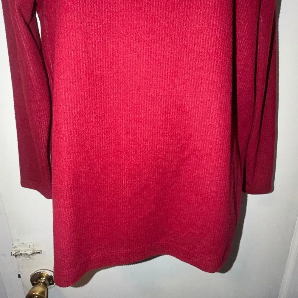 ANTHROPOLOGIE Raspberry Red Theresa Tunic Sweater-M